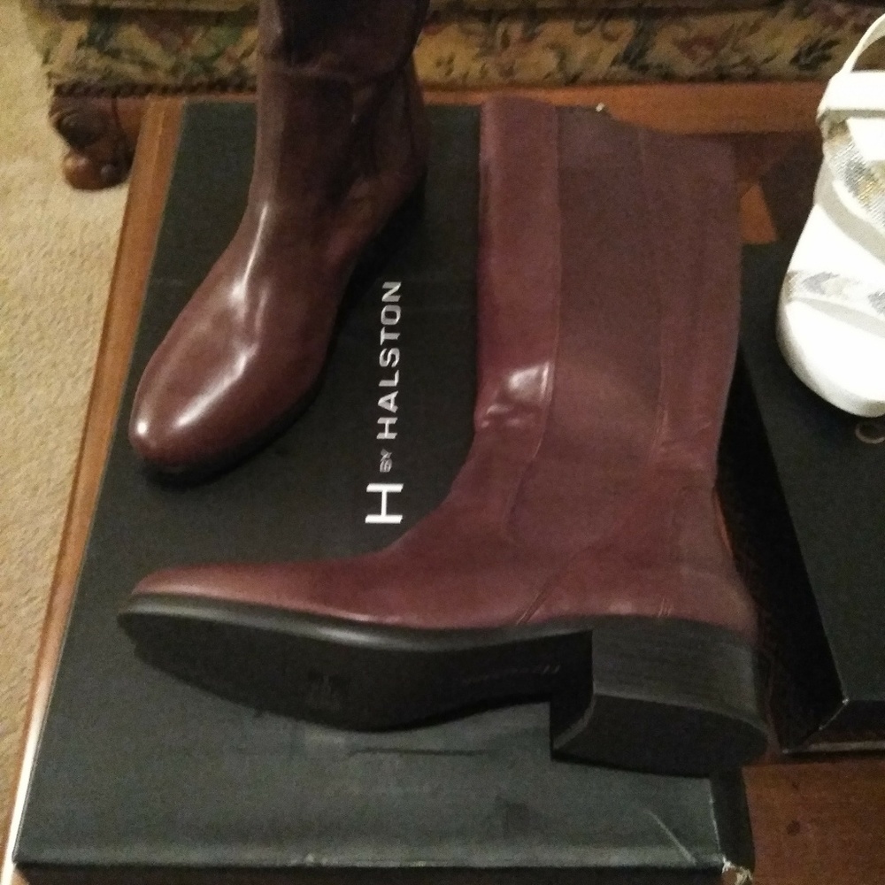 h by halston tall boot with flat heel